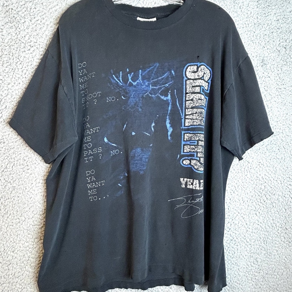 Vintage Reebok Slam Shaq T Shirt XL Spellout  Rap Tee All Over Print Rap Tee